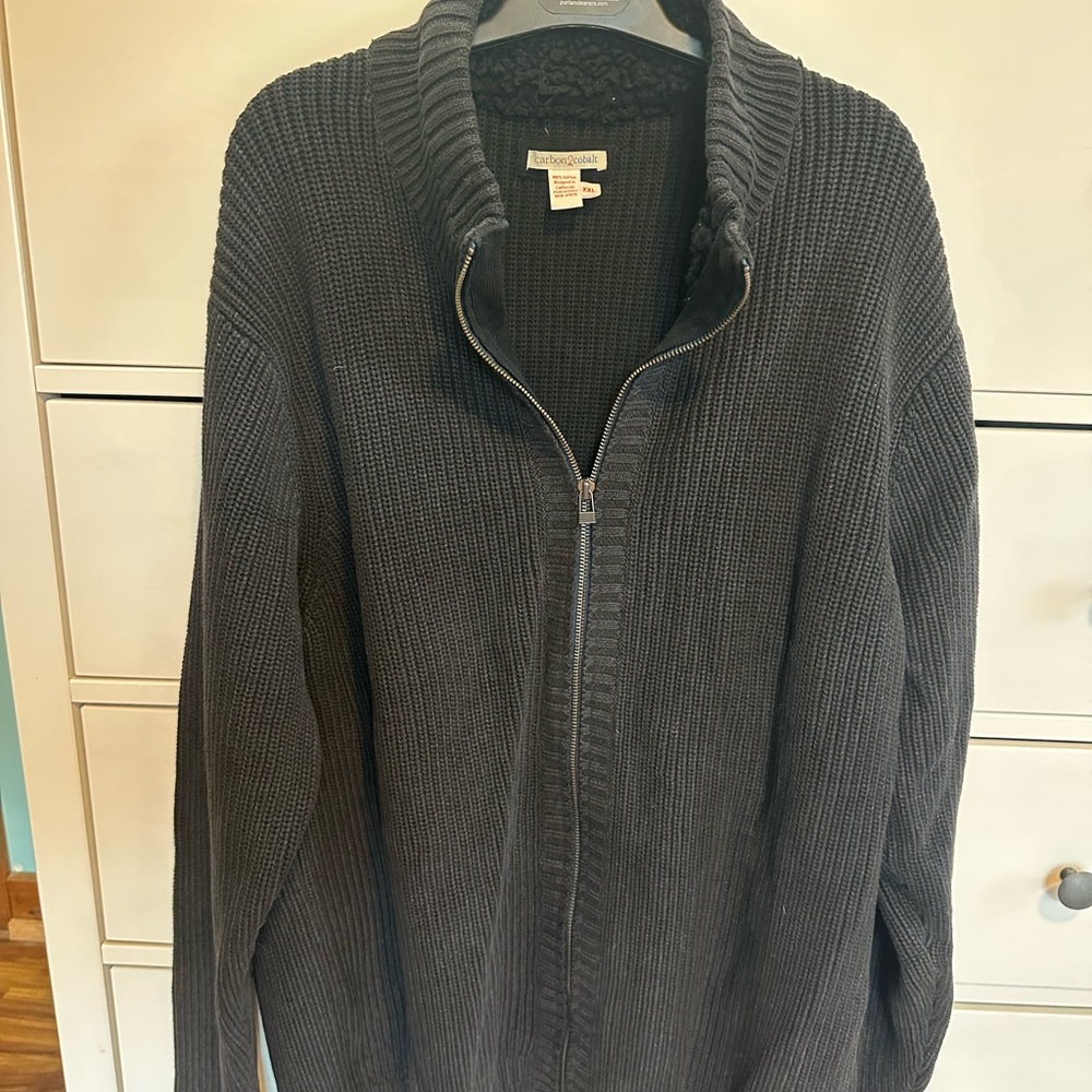 Carbon2Cobalt Men's Dark Gray Zip-Up Sweater